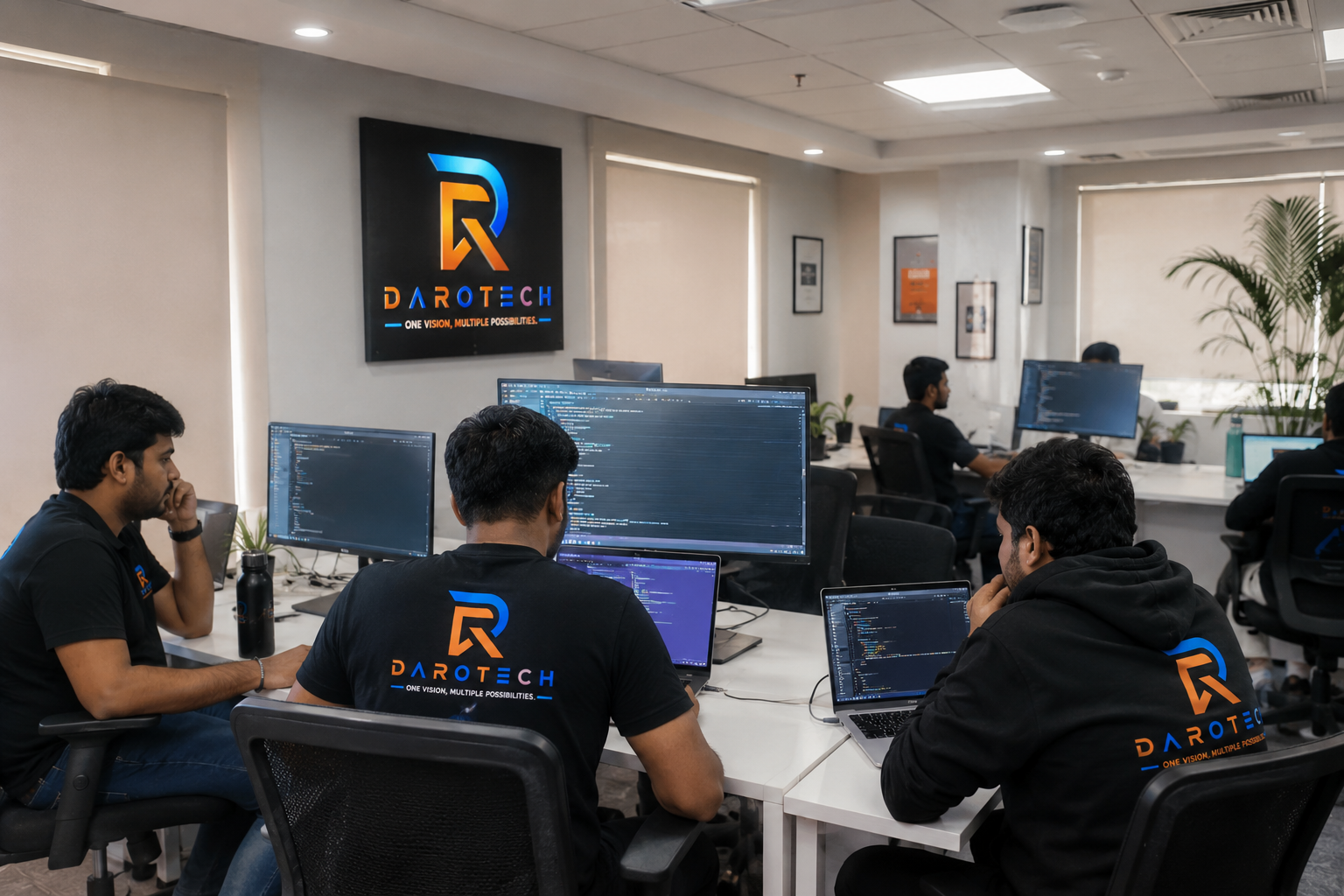 Darotech engineering team on the development floor